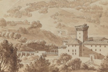 Alexandre-Hyacinthe Dunouy, Vue de la villa d'Isola di Sora (Vallée du Liris, Italie), 1er quart 19e siècle © RMN-Grand Palais (MUDO - Musée de l'Oise) / Adrien Didierjean.